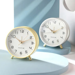 TIVORIN - Frosted Metal Alarm Clock for Quiet Bedside Timekeeping