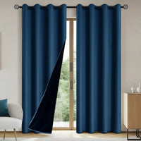 LUXEDRAPE - Modern 100% Blackout Curtains with Coated Lining for Bedroom & Living Room