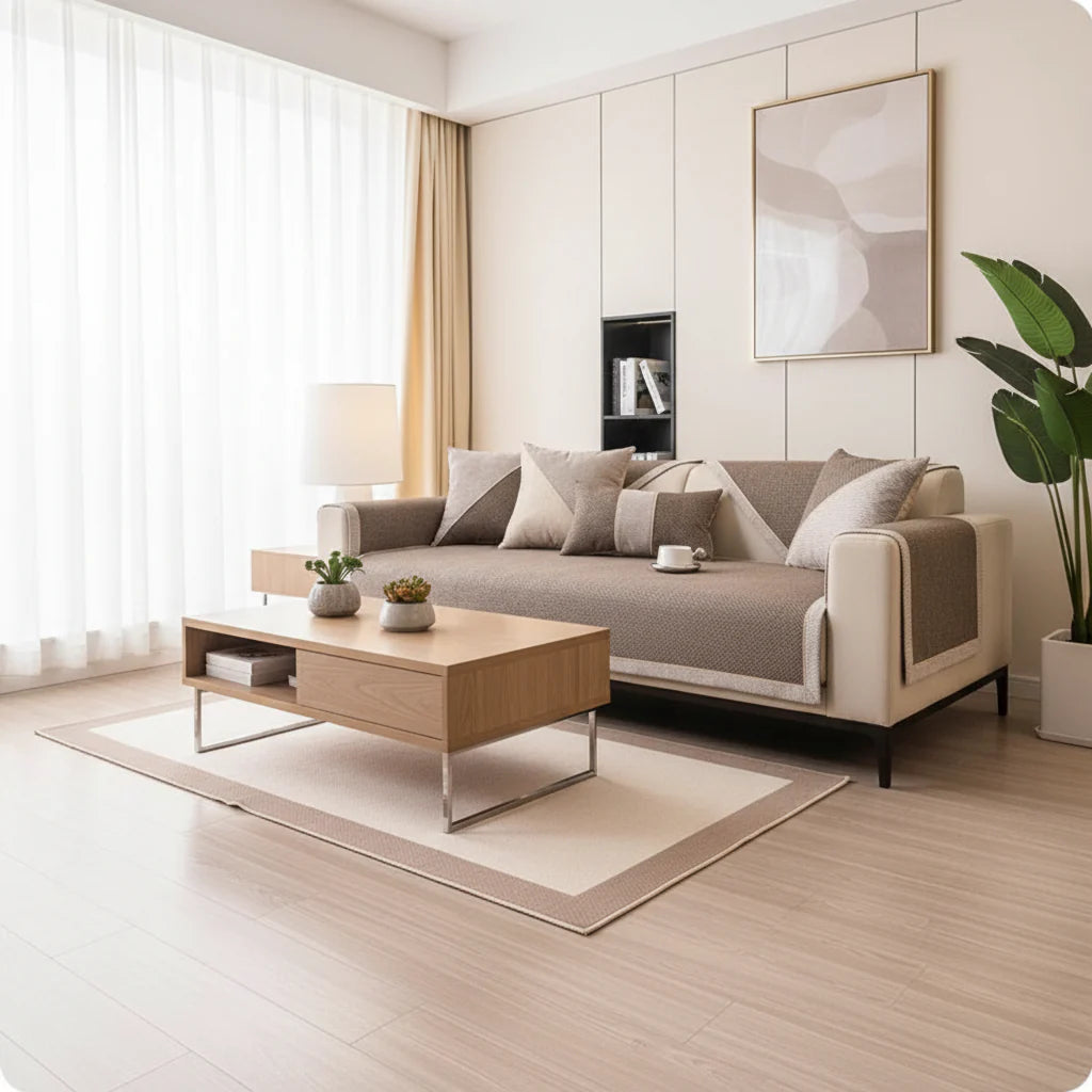 NATURWEFT - Quilted Sofa Cover for a Secure Statement Seat