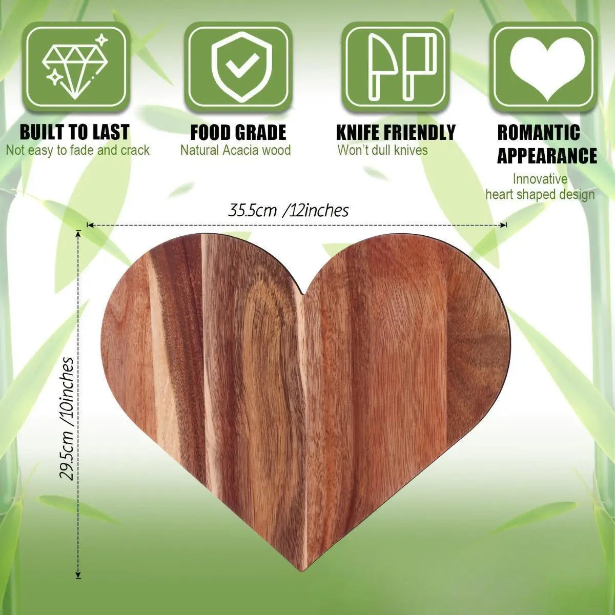 HEARVIA - Heart-Shaped Wooden Board for Chopping and Serving
