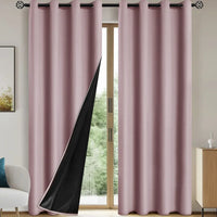 LUXEDRAPE - Modern 100% Blackout Curtains with Coated Lining for Bedroom & Living Room