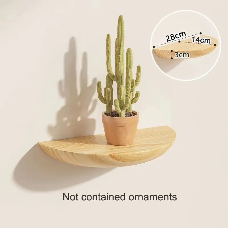 CIRVAYA - Solid Wood Semicircle Shelf for Artful Wall Storage