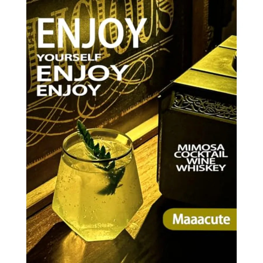 GLIMORA - Gold-Rim Stemless Cups for Shatter-Free Entertaining