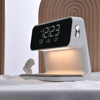 Nachtlampje met LCD Wekker en Draadloze Oplader 3-in-1 Touch Bediening