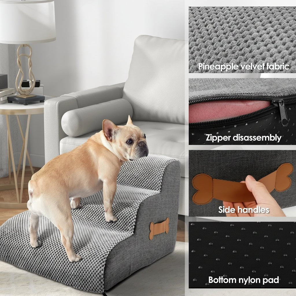 COMFYCLIMB - Sculptural Foam Pet Steps for Joint-Friendly Sofa Access