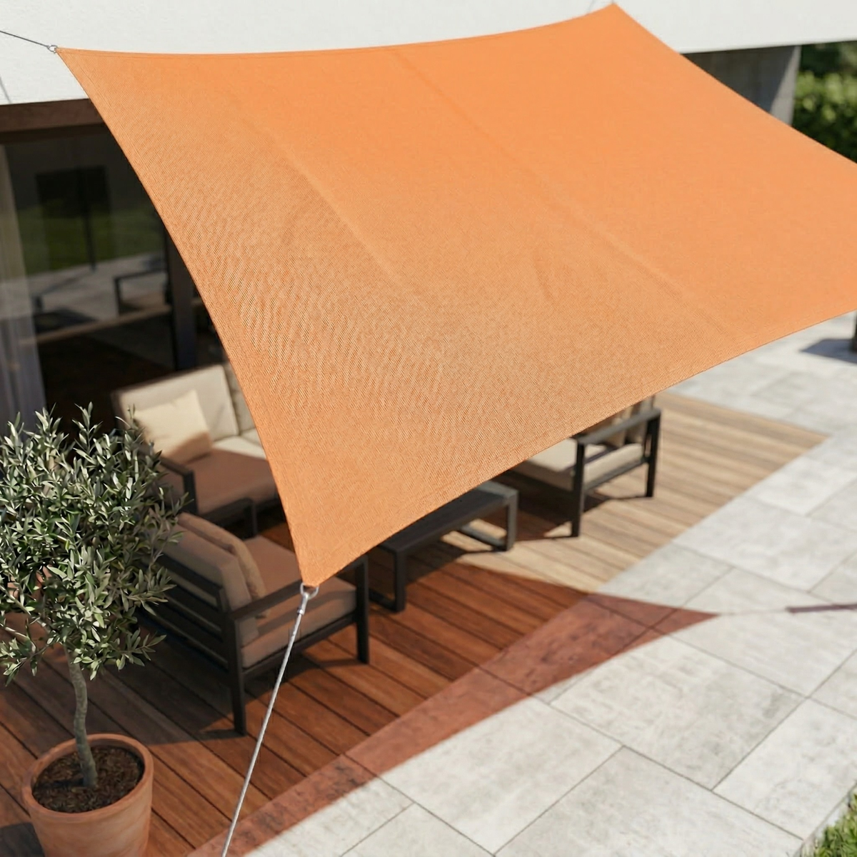 VELNARO - Rectangular Shade Sail for UV and Rain Protection