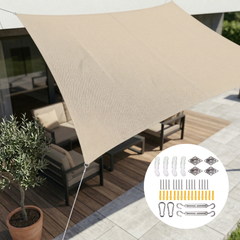VELNARO - Rectangular Shade Sail for UV and Rain Protection