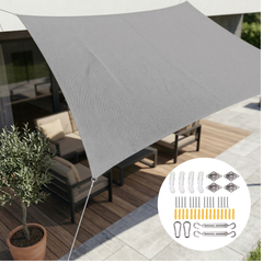 VELNARO - Rectangular Shade Sail for UV and Rain Protection