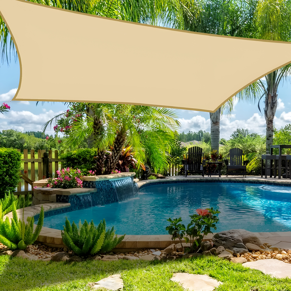 VELNARO - Rectangular Shade Sail for UV and Rain Protection