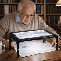 PAGEVIEW - Foldable 3x magnifying glass with LED light designed for clear and comfortable reading support