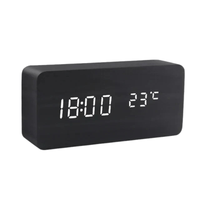 WOODSENSE – LED Wooden Clock with Voice Control for Stylish Time Display