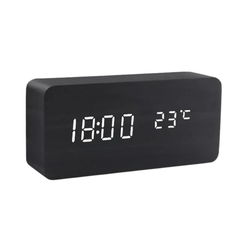 WOODSENSE - Wooden LED Alarm Clock with Sound-Activated Display