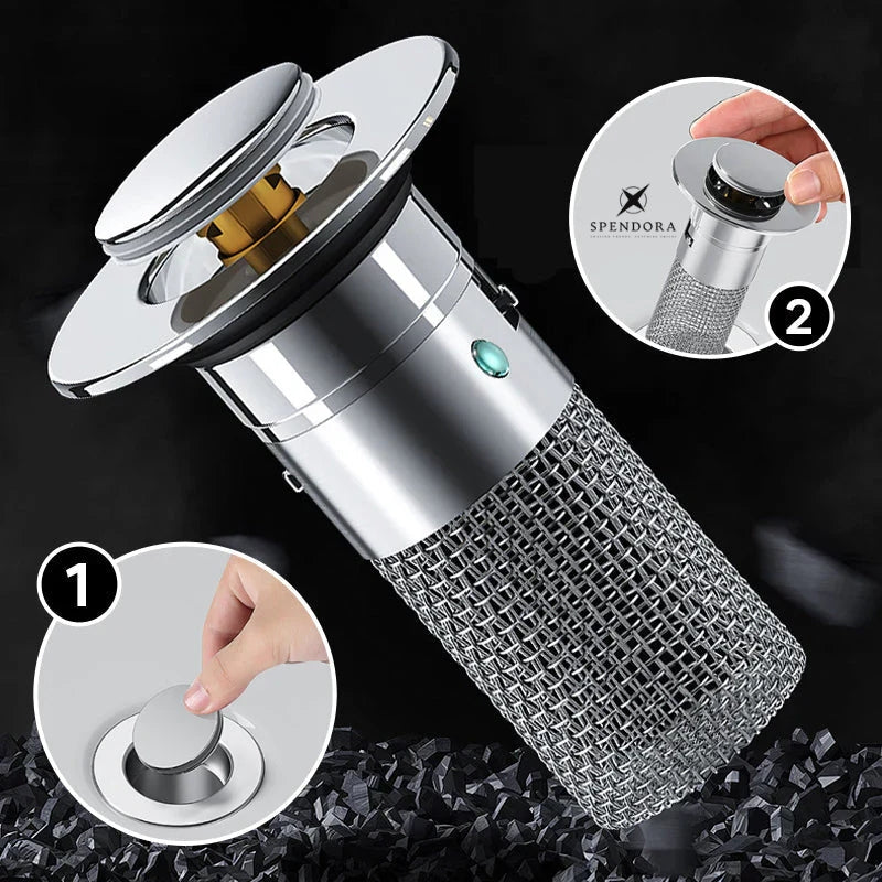 DRAIVEL - Polished Pop-Up Drain Stopper That Traps Hair and Prevents Clogs