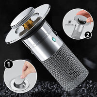 DRAIVEL - Polished Pop-Up Drain Stopper That Traps Hair and Prevents Clogs