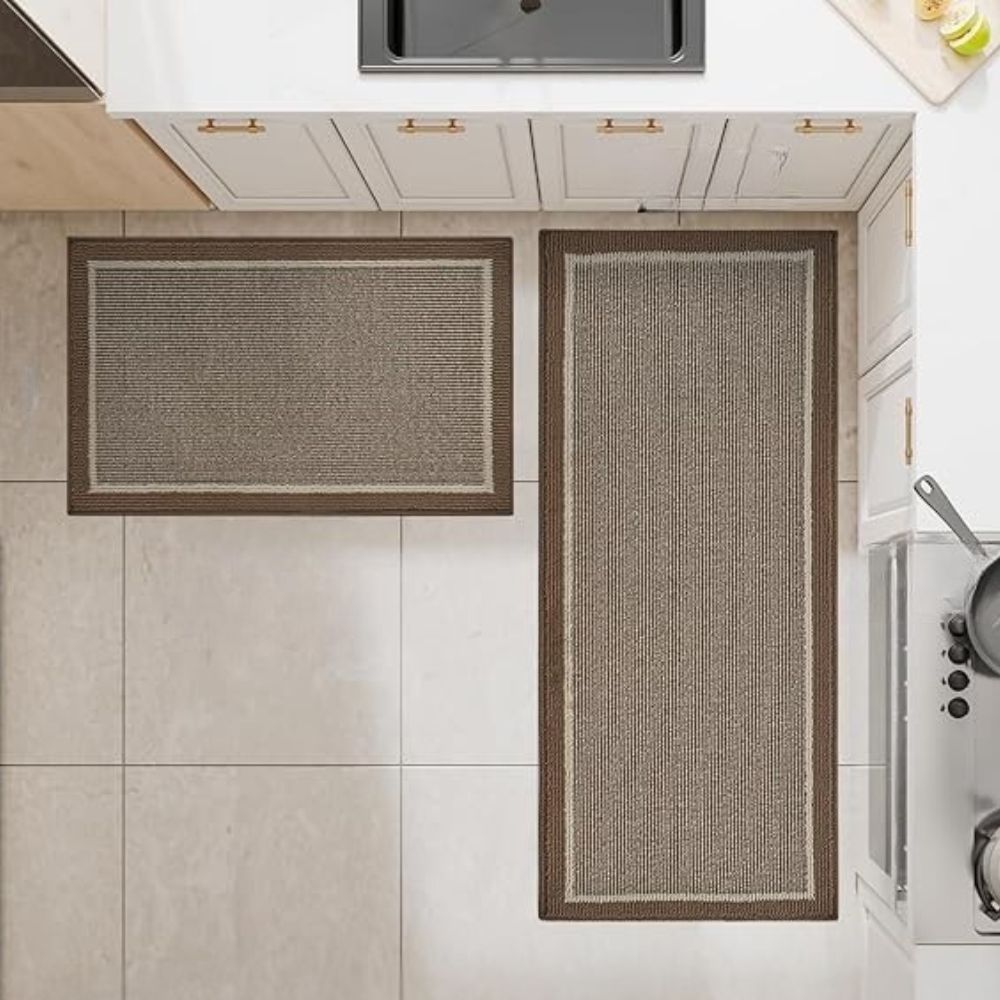 MATIVRA - Washable Non-Slip Kitchen Mat Set for Safer Footing