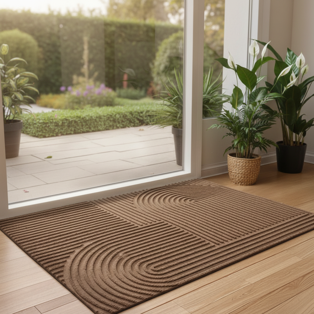 MATIVRA - Geometric Absorbent Doormat for Clean, Dry Entryways