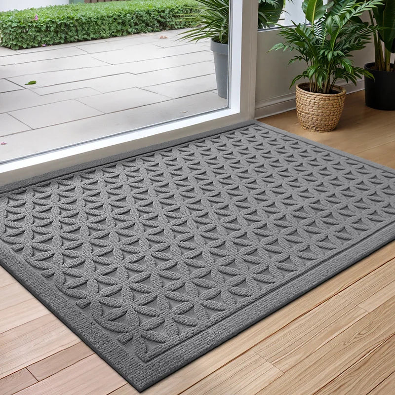 MATIVRA - Geometric Absorbent Doormat for Clean, Dry Entryways