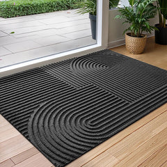 MATIVRA - Geometric Absorbent Doormat for Clean, Dry Entryways