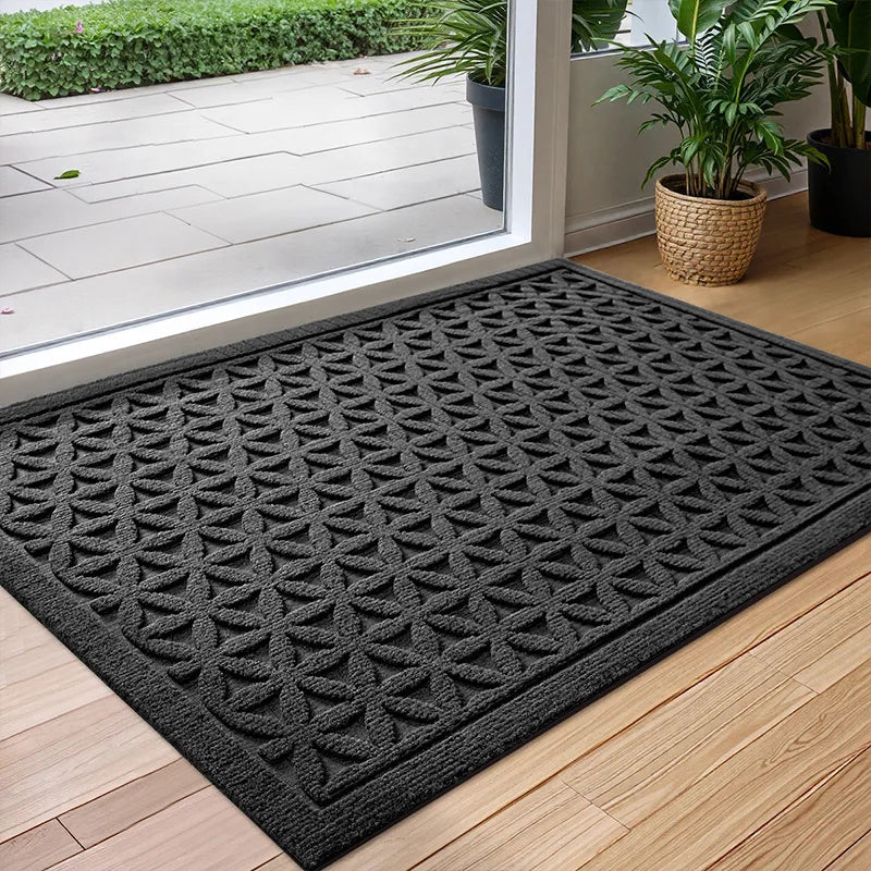 MATIVRA - Geometric Absorbent Doormat for Clean, Dry Entryways