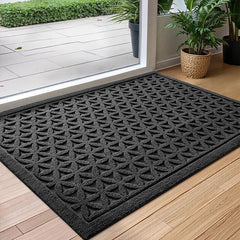 MATIVRA - Geometric Absorbent Doormat for Clean, Dry Entryways