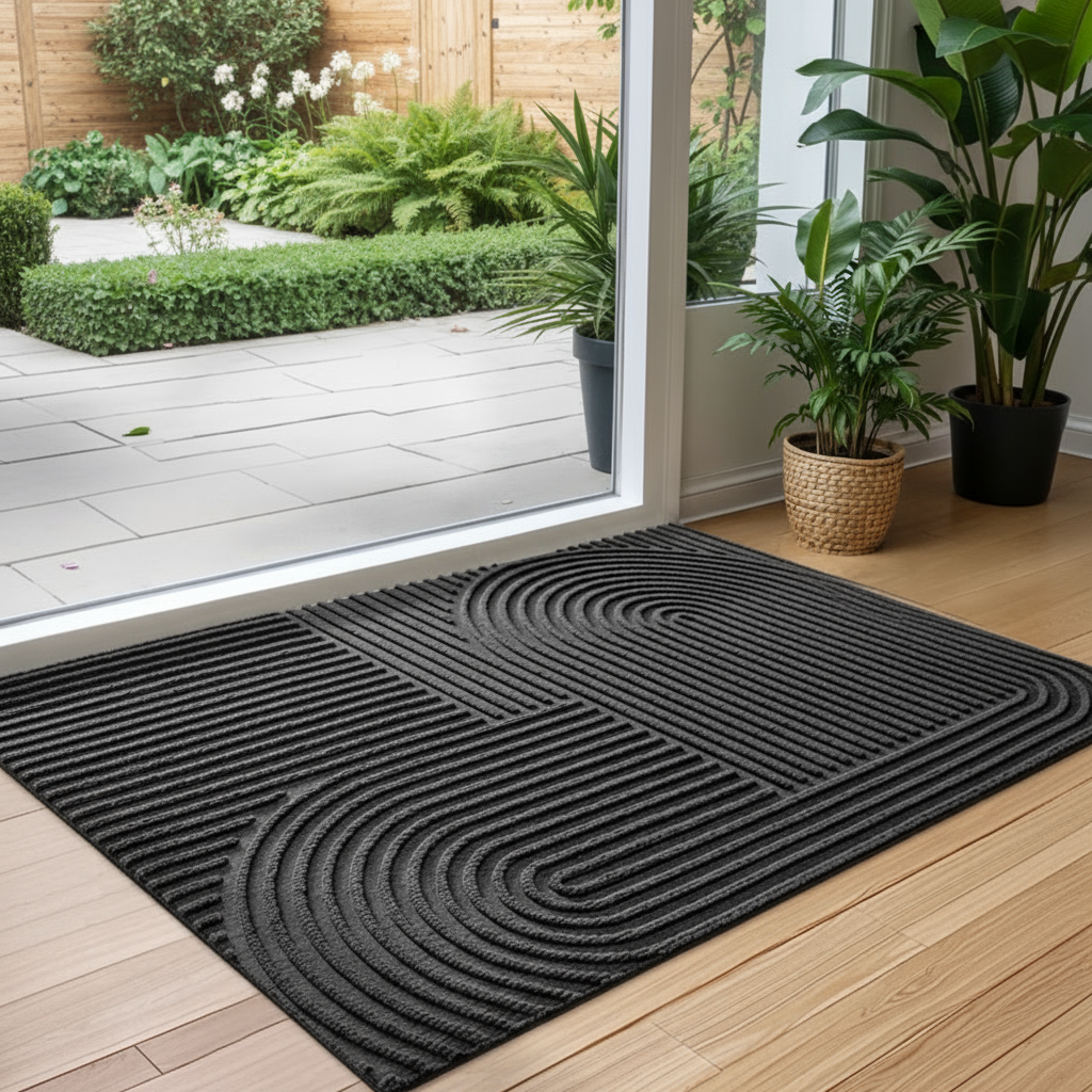 MATIVRA - Geometric Absorbent Doormat for Clean, Dry Entryways