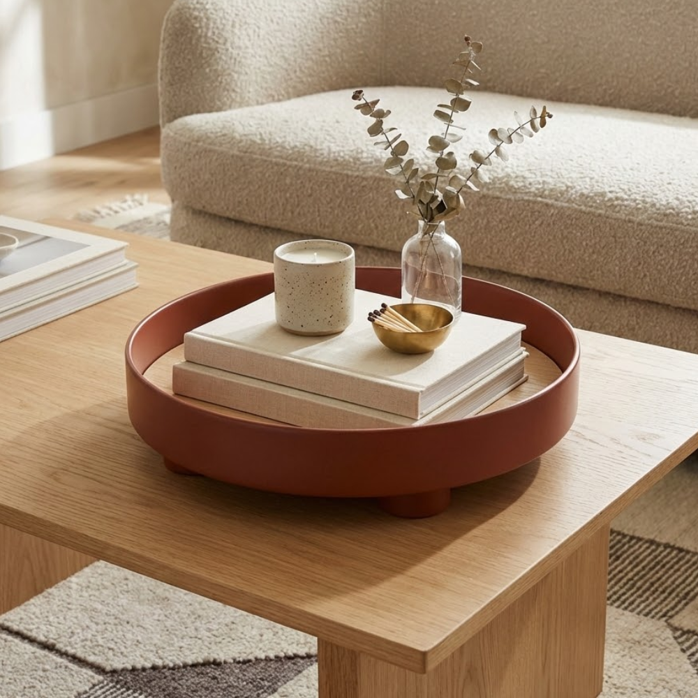 VARELUNE - Round Wood Tray for a Composed Coffee Table Display