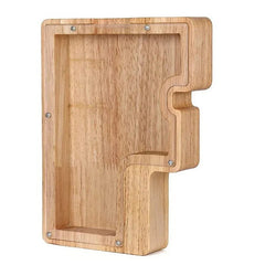 LETTRIVA - Wooden Letter Coin Bank for Visible Saving Progress
