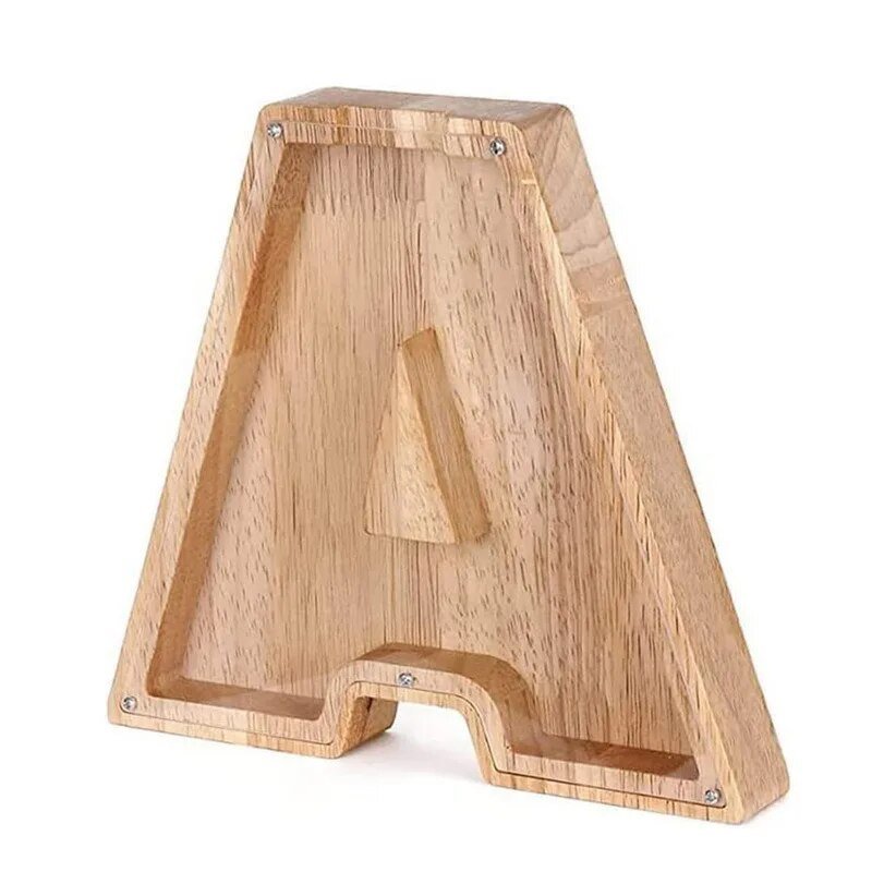 LETTRIVA - Wooden Letter Coin Bank for Visible Saving Progress