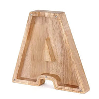 LETTRIVA - Wooden Letter Coin Bank for Visible Saving Progress