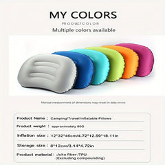 AIRREST - Inflatable Travel Pillow for Colorful Curved Support