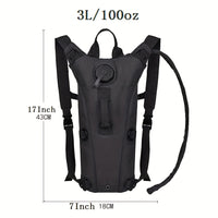 Hydration Backpack with 101.44oz Water Bladder - Tactical Water Bag Lightweight WithAdjustable Straps, Large Capacity for Hiking, Biking, Running & Climbing, Black, HikingBackpack