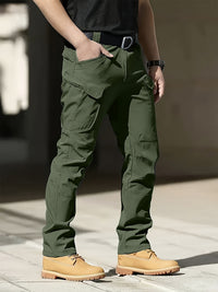 Spring/Autumn Style Men's Tactical Cargo Pants, Slightly Stretch Fabric, Soft and Breathable, Multi-Pocket, Suitable for Casual Outings, No Belt
