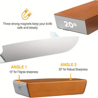 Schleifstein-Set DuoCut | Diamantstein mit Magnet-Halterung | 15° & 20° Schleifwinkel | Holz & Metall