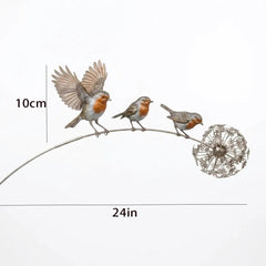 NATUREPERCH - Hand-Painted Robin Ornament for Garden Character
