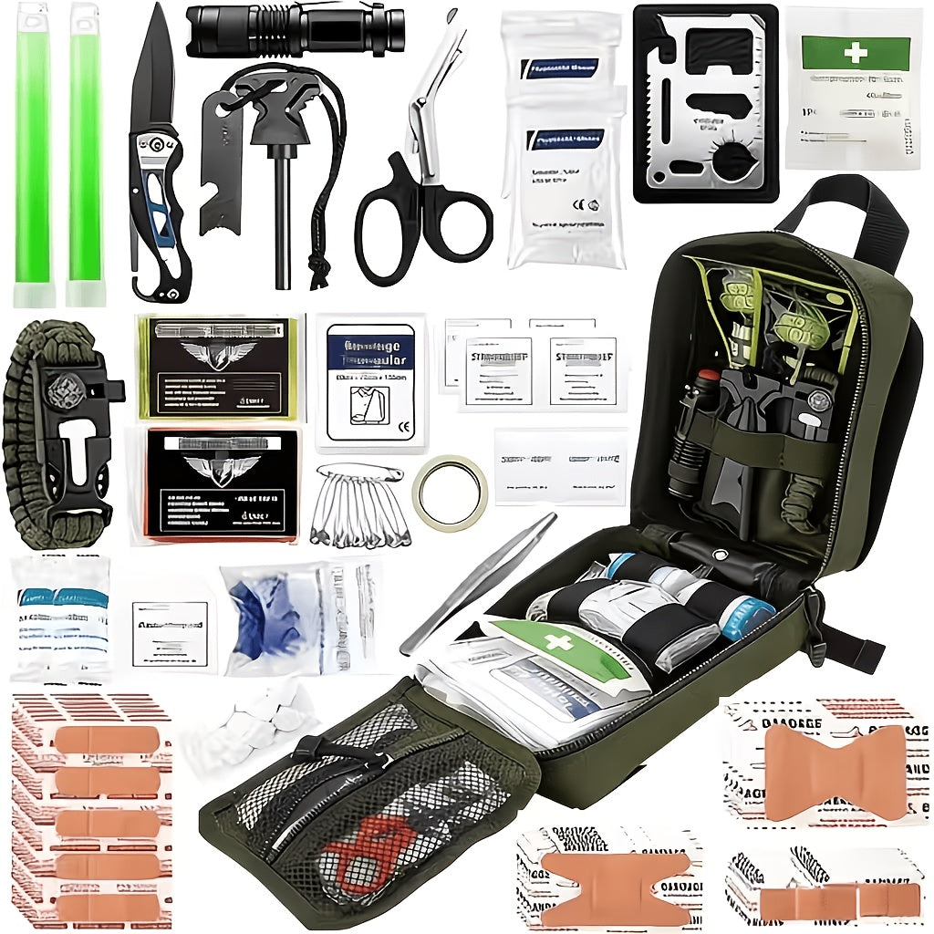 Versatile Outdoor Emergency Kit]Compatible with MOLLE System, This Survival First Aid Set Is a Must-Have for Camping, Hunting, Hiking, And Fishing. A Universal Emergency Gear Suitable for Both Men And Women, It Makes a Practical Gift Option