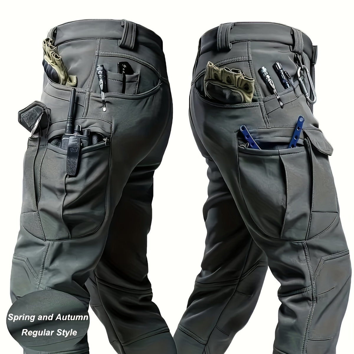 ROVEXIL - Men's Stretch Cargo Pants for Flexible Pocket Storage