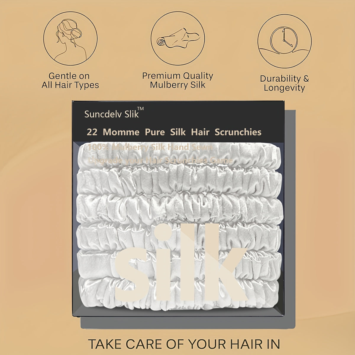 TRESYVA - Silk Scrunchie Set for Gentle, Friction-Reducing Styling