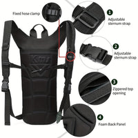 Hydration Backpack with 101.44oz Water Bladder - Tactical Water Bag Lightweight WithAdjustable Straps, Large Capacity for Hiking, Biking, Running & Climbing, Black, HikingBackpack