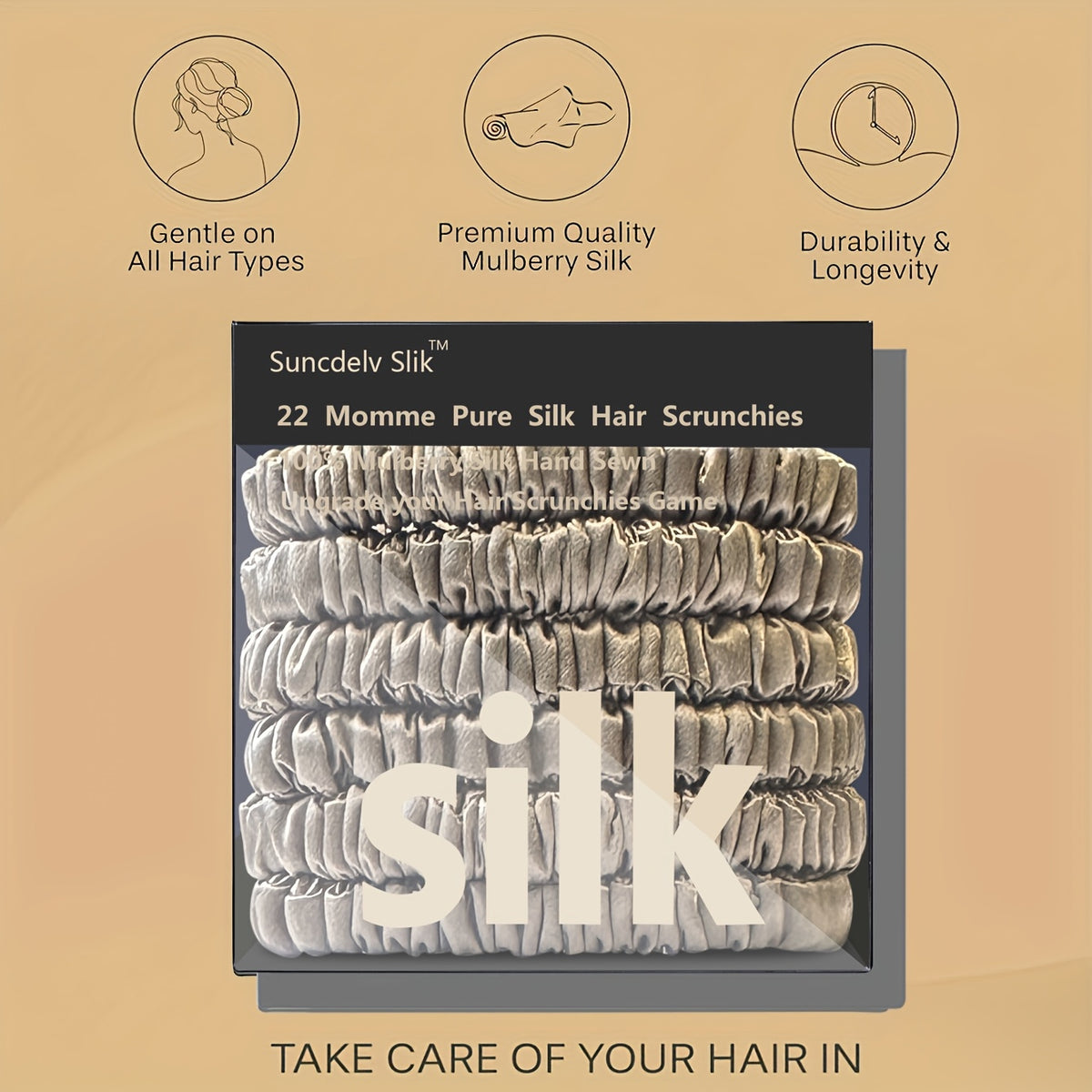 TRESYVA - Silk Scrunchie Set for Gentle, Friction-Reducing Styling