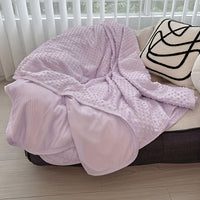Emotional Cooling Blanket for Relaxation - Soundwave Technology Embossed Striped Design with Ball Accents, Breathable Lightweight Summer Throw, Machine Washable Wrinkle-Resistant Multi-Use Blanket And Shawl in White And Grey, Random Color