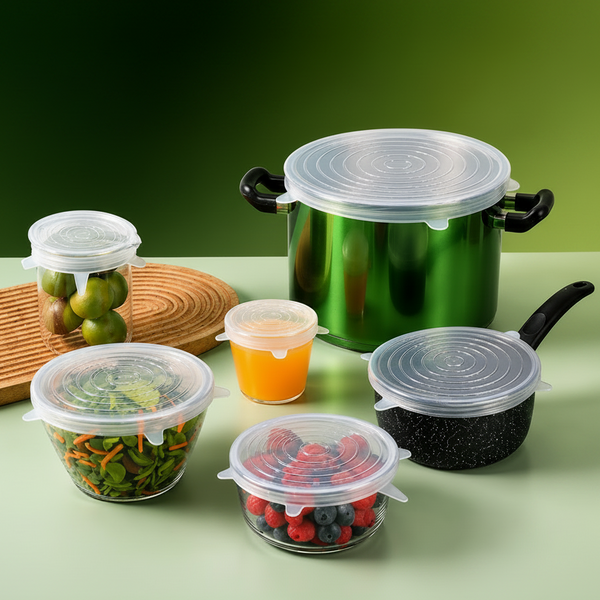 ECOCOVER – Reusable Silicone Food Lids for Leak-Resistant Storage