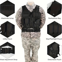 Quick Release Multi-Functional Breathable Vest for Outdoor Adventure, Camping, Hiking, Fishing, Training