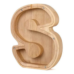 LETTRIVA - Wooden Letter Coin Bank for Visible Saving Progress