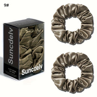 VELUNEA - Silk Scrunchie Duo for Gentle Crease-Free Styling