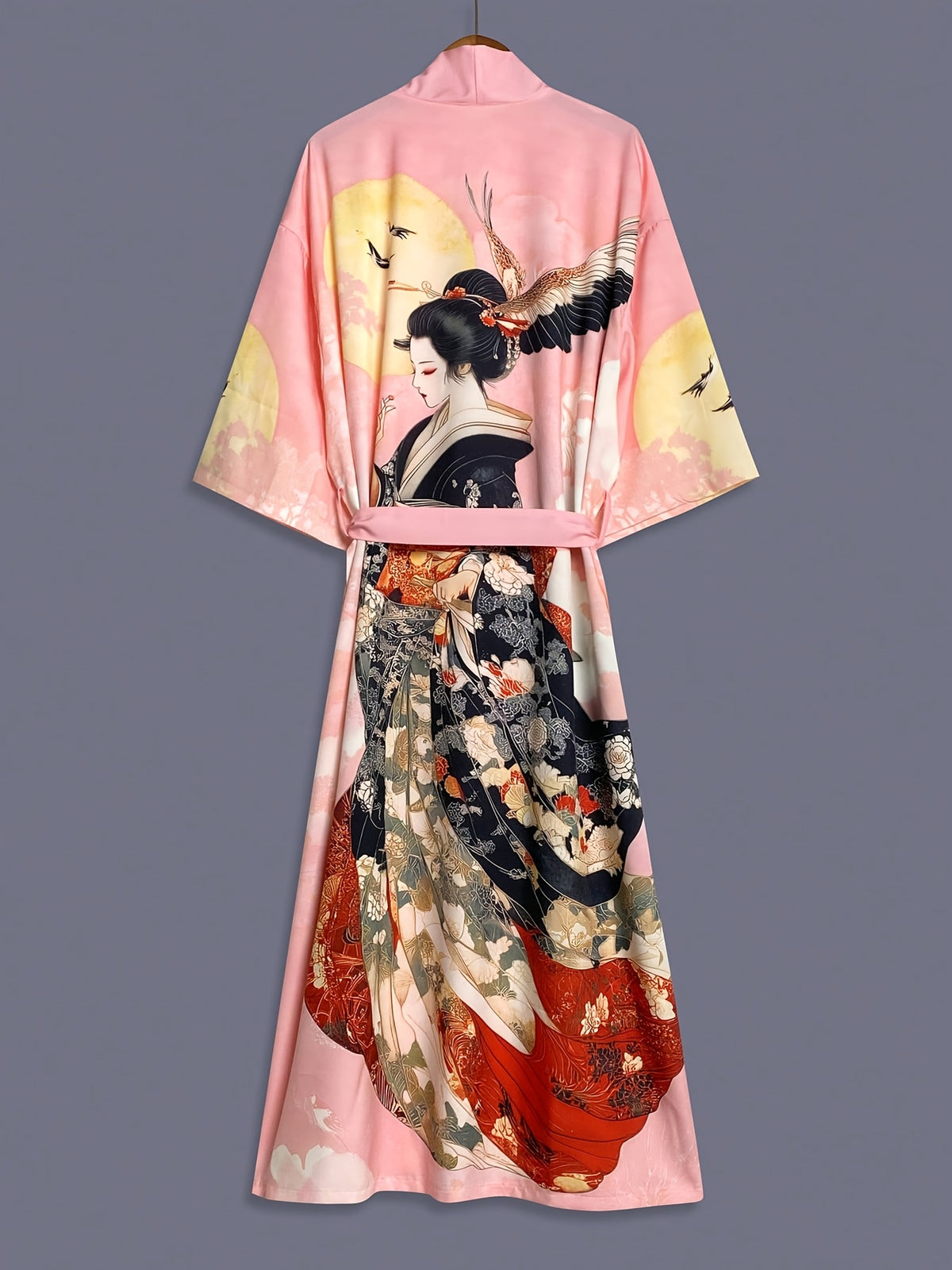 KAVYORI - Satin Kimono Cover-Up for Effortless Layered Style