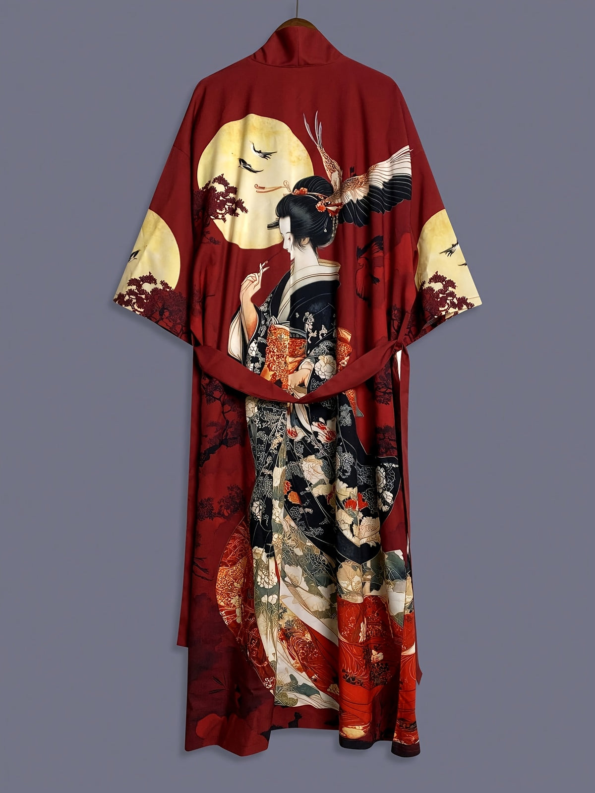 KAVYORI - Satin Kimono Cover-Up for Effortless Layered Style