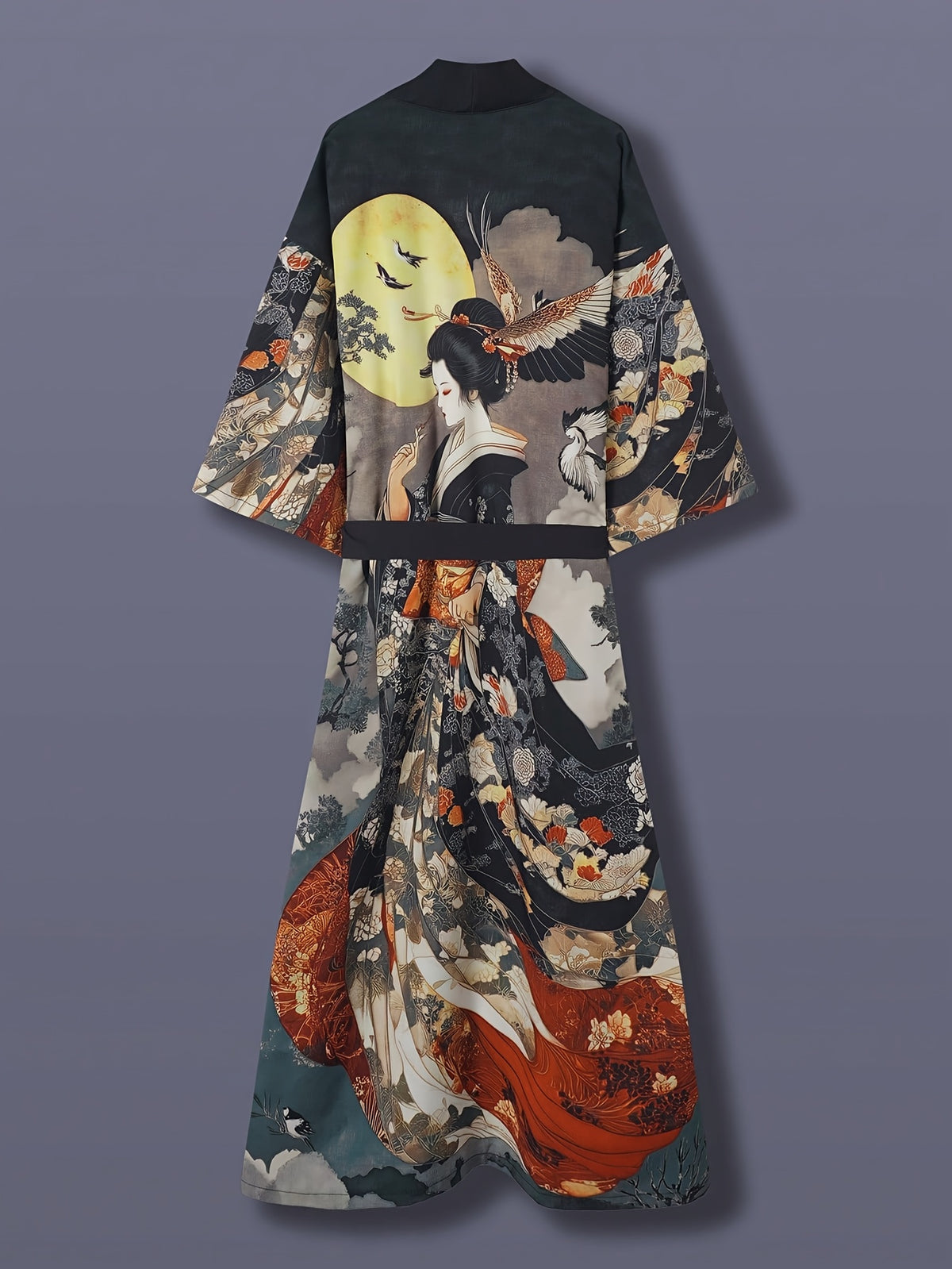 KAVYORI - Satin Kimono Cover-Up for Effortless Layered Style