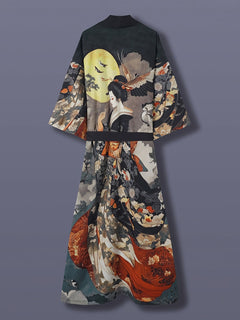 KAVYORI - Satin Kimono Cover-Up for Effortless Layered Style