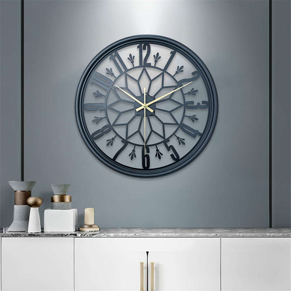 KLOVYRA - Silent Industrial Wall Clock That Anchors the Room