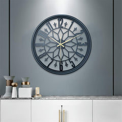 KLOVYRA - Silent Industrial Wall Clock That Anchors the Room
